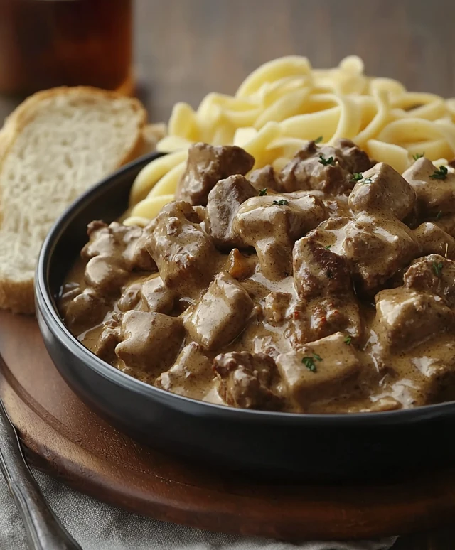Rindfleisch Stroganoff im Slow Cooker