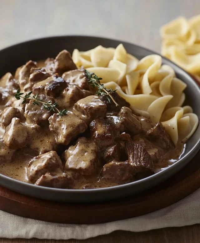 Rindfleisch Stroganoff im Slow Cooker