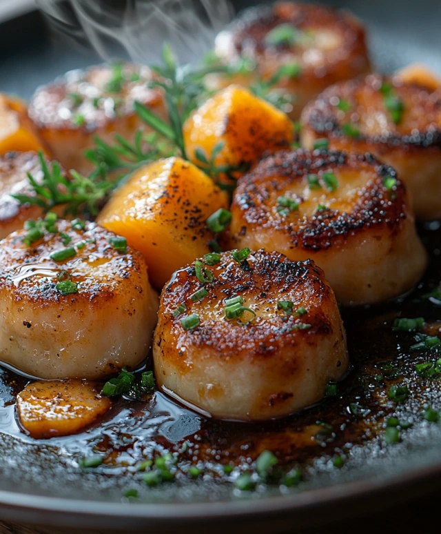 Pfirsichtaschen mit Rauchzucker