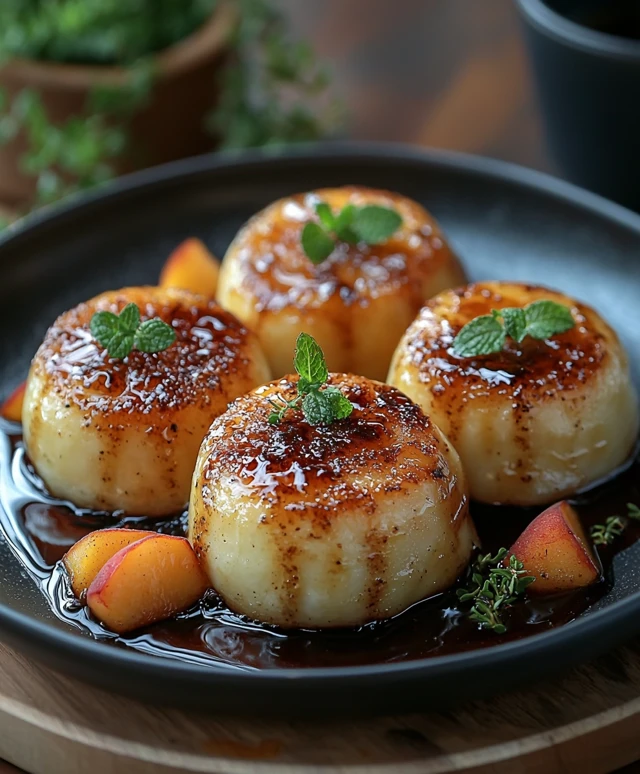 Pfirsichtaschen mit Rauchzucker