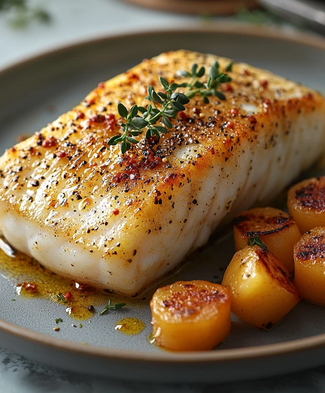 Gebackener Kabeljau Senfcreme