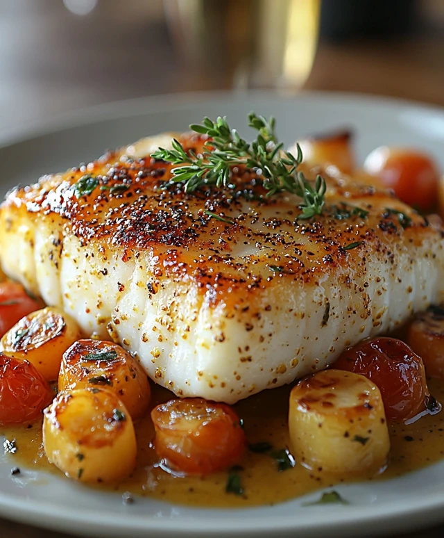 Gebackener Kabeljau Senfcreme