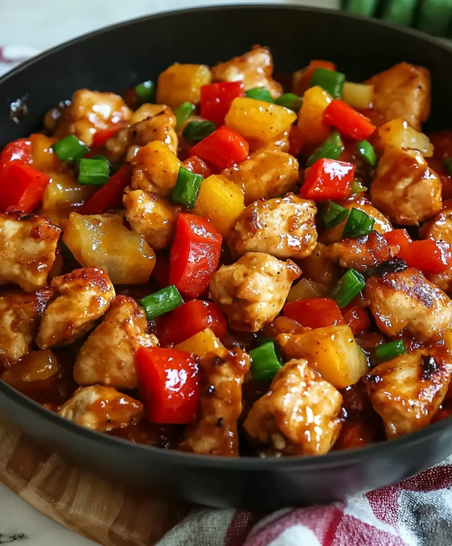 Süßsaures Hühnchen Gericht