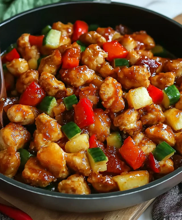 Süßsaures Hühnchen Gericht