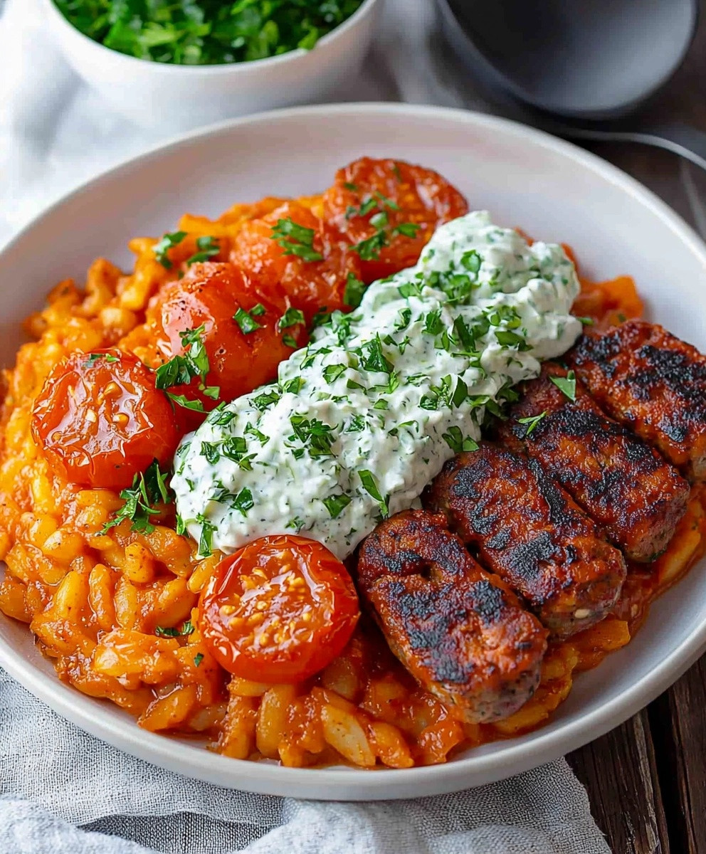 Tomaten Kritharaki vegan Cevapcici