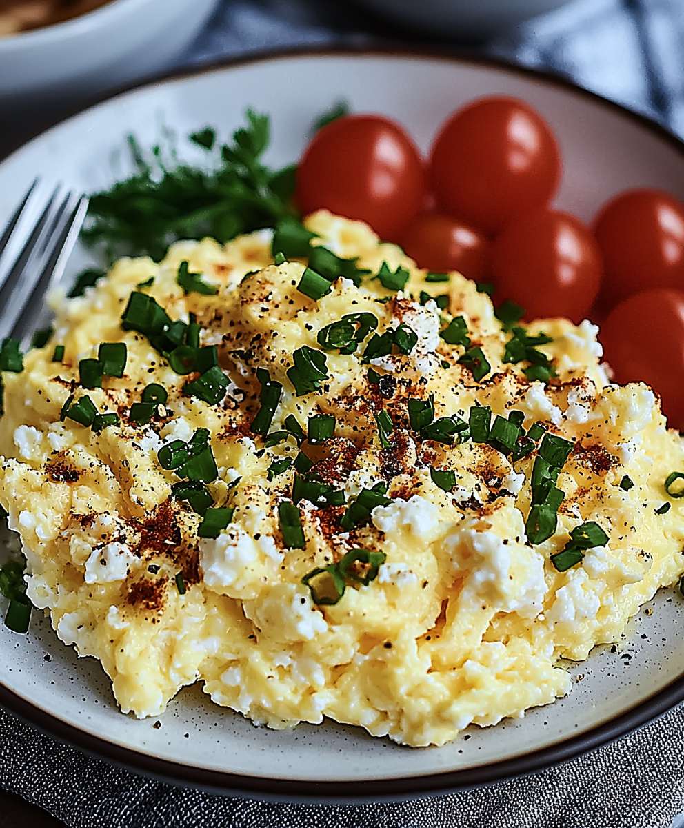 Hüttenkäse Rührei einfach zubereiten