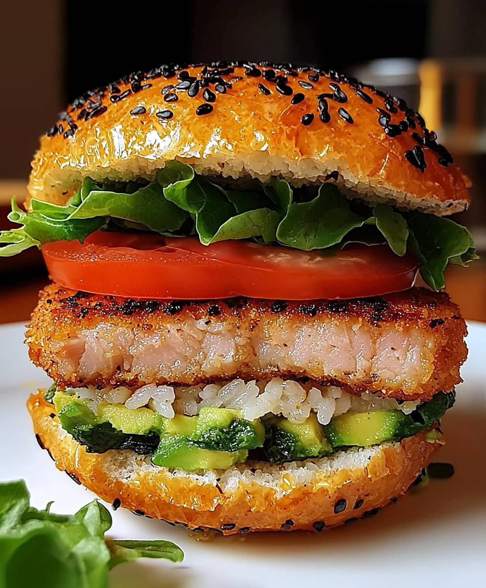 Thunfisch Avocado Reis Burger