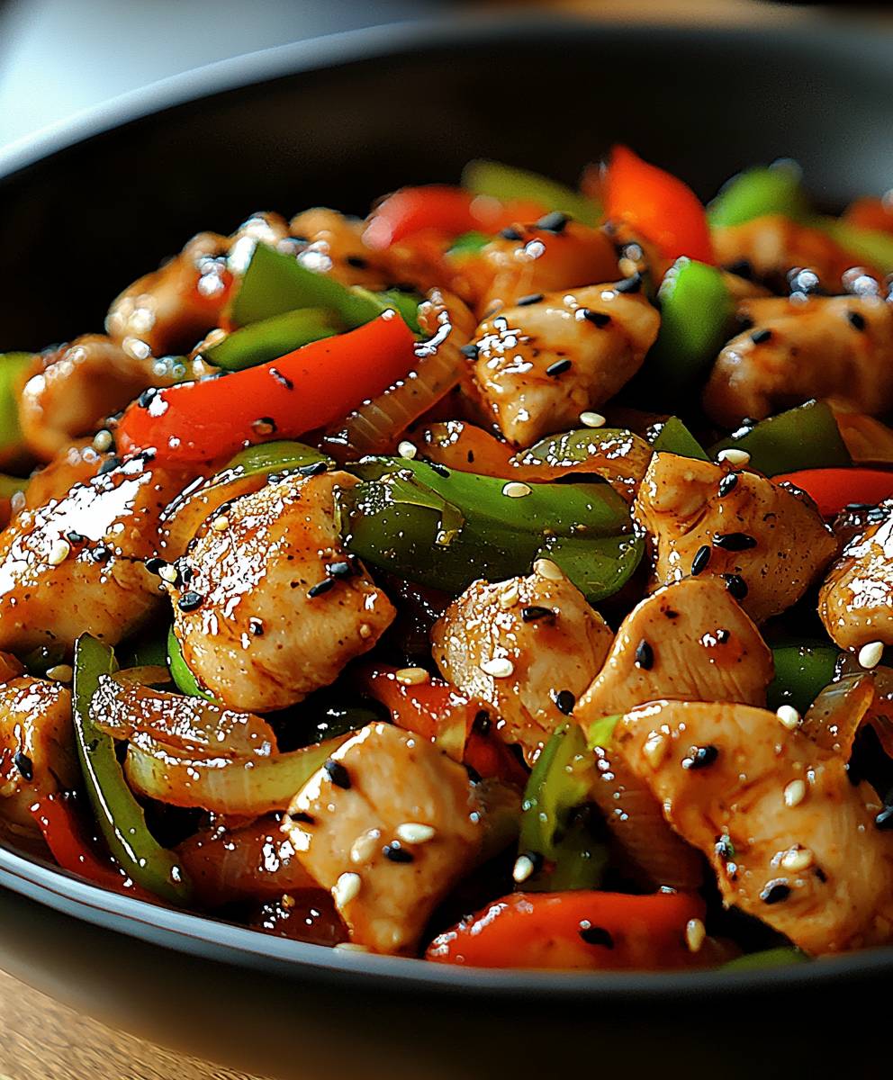 Scharfes Hühnchen Pfannengericht