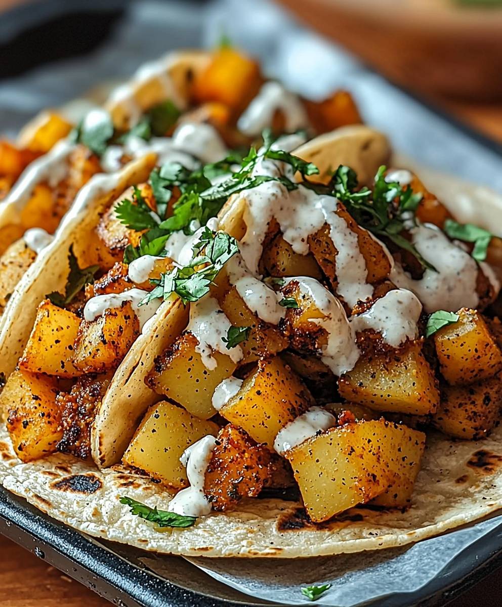 Scharfe Kartoffel Tacos