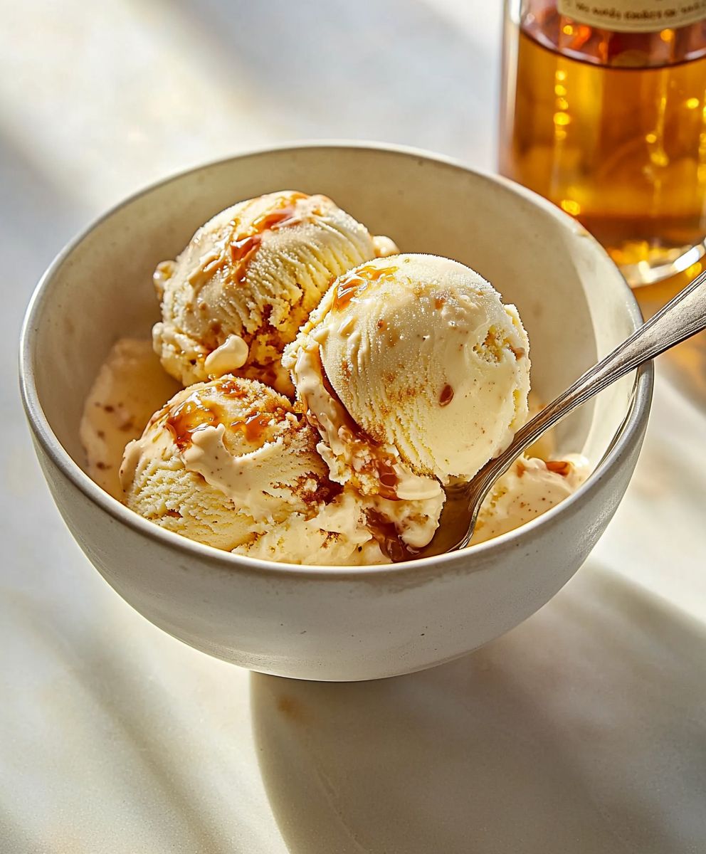 Bourbon-Eiscreme mit Karamell