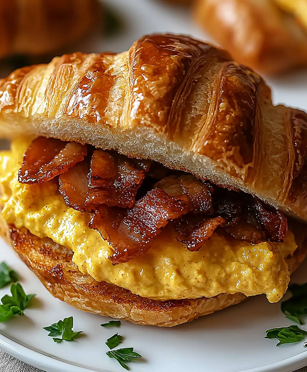 Ahorn Senf Croissant Frühstückssandwiches