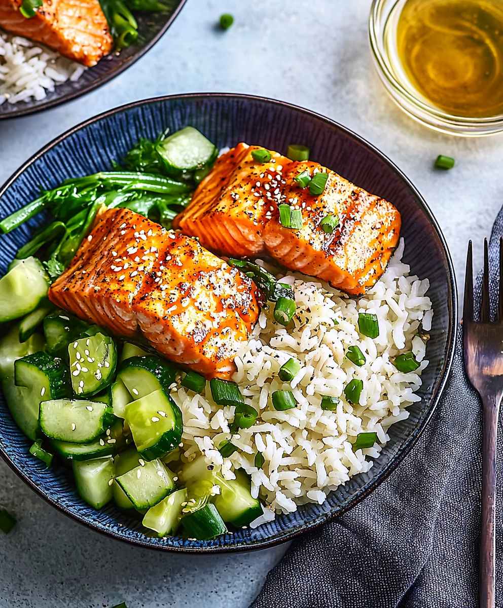 Süß-scharfe Lachs Bowl