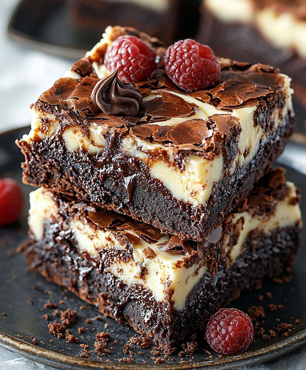 Käsekuchen Brownies backen