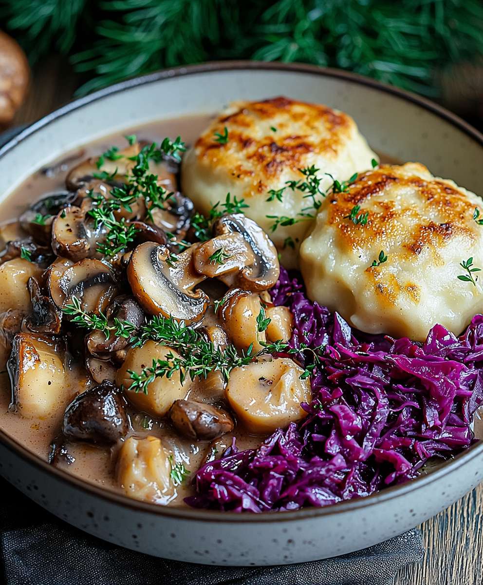 Pilz Maronen Ragout Ofenknödel