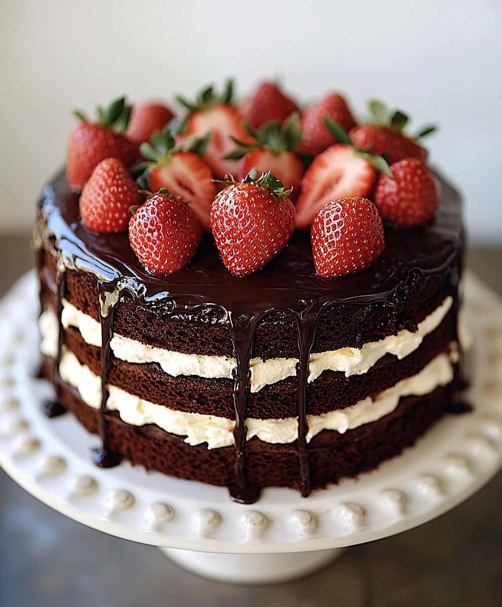 Erdbeer Schichtkuchen Schokolade