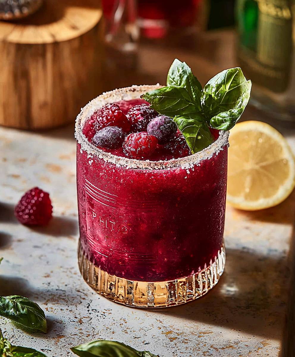 Mezcal Margarita Beeren Basilikum