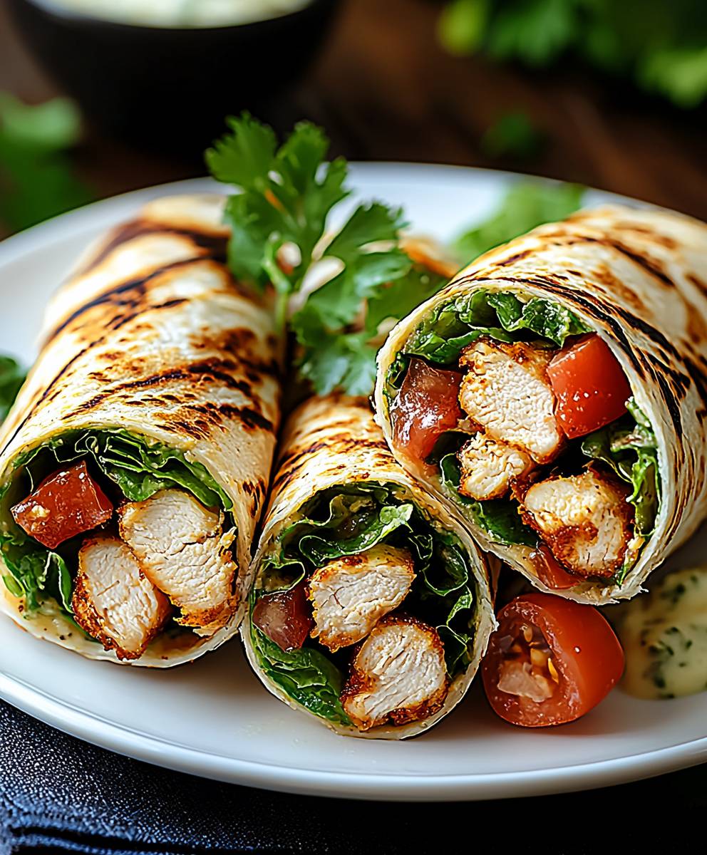 Hähnchen Wraps schnelle Soße