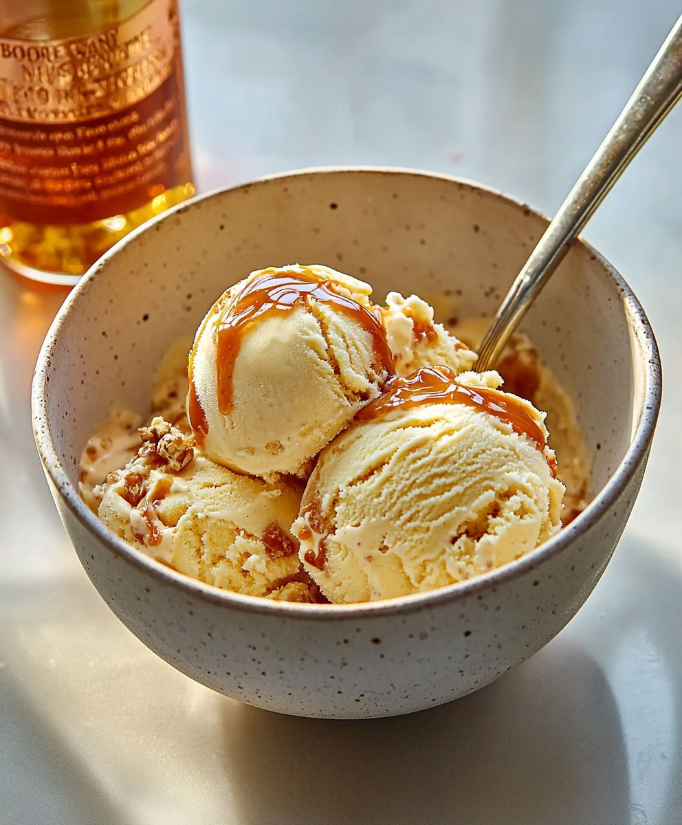 Bourbon-Eiscreme mit Karamell