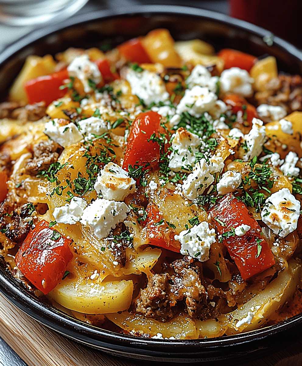 Gyrosauflauf mit Schafskäse