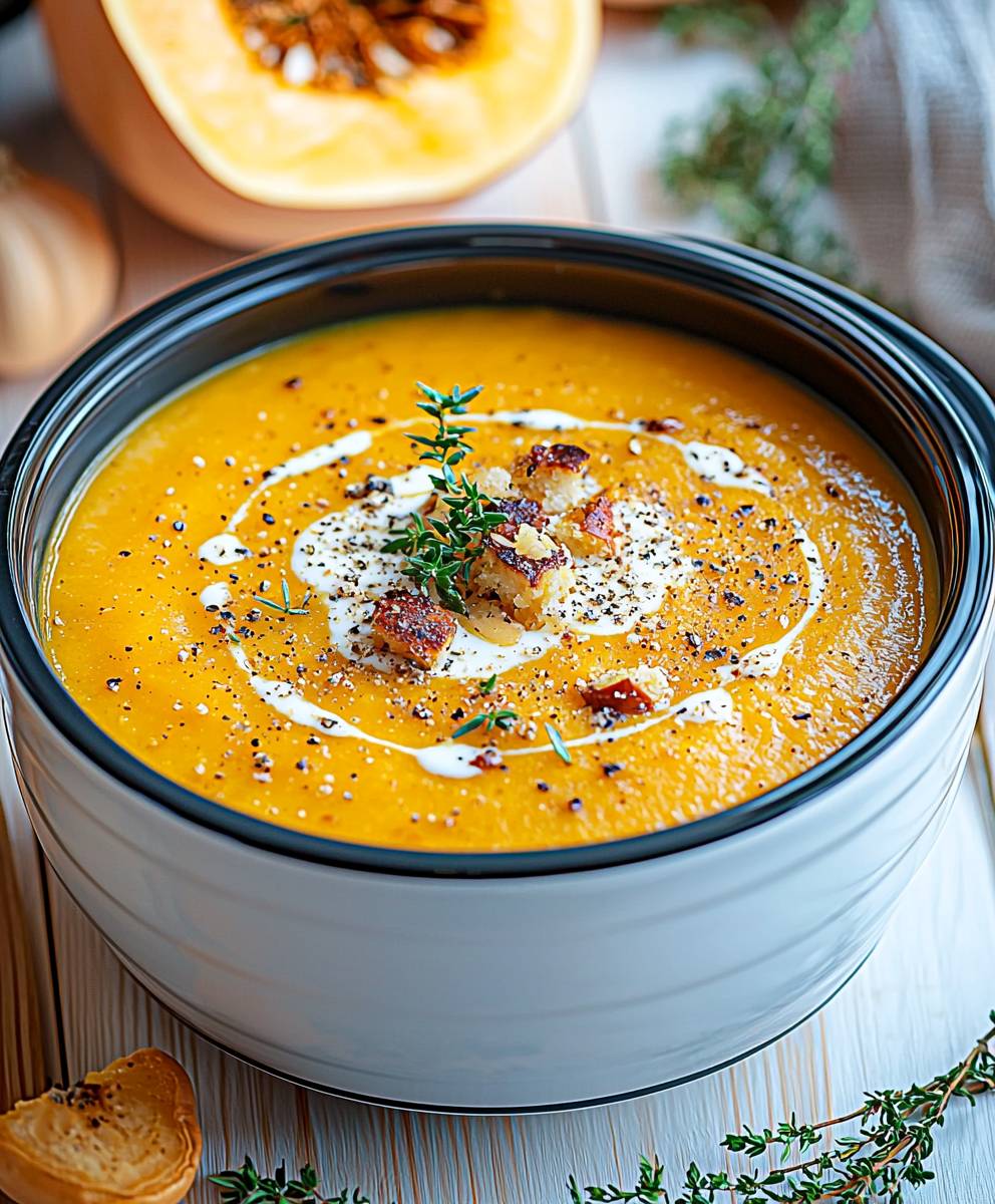 Butternusskürbis Suppe Crock Pot