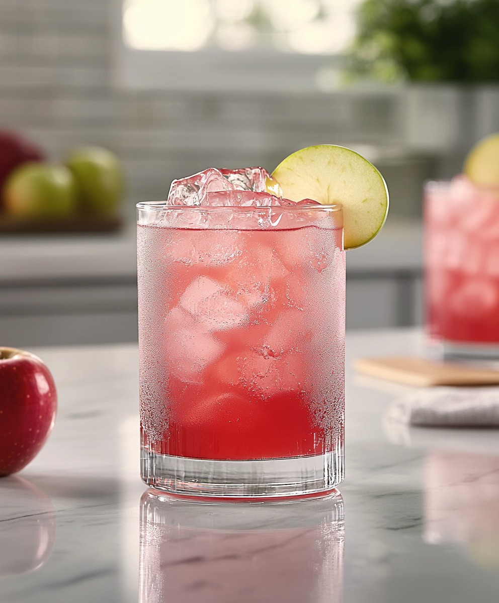 Apfel Rum Cocktail Rosa