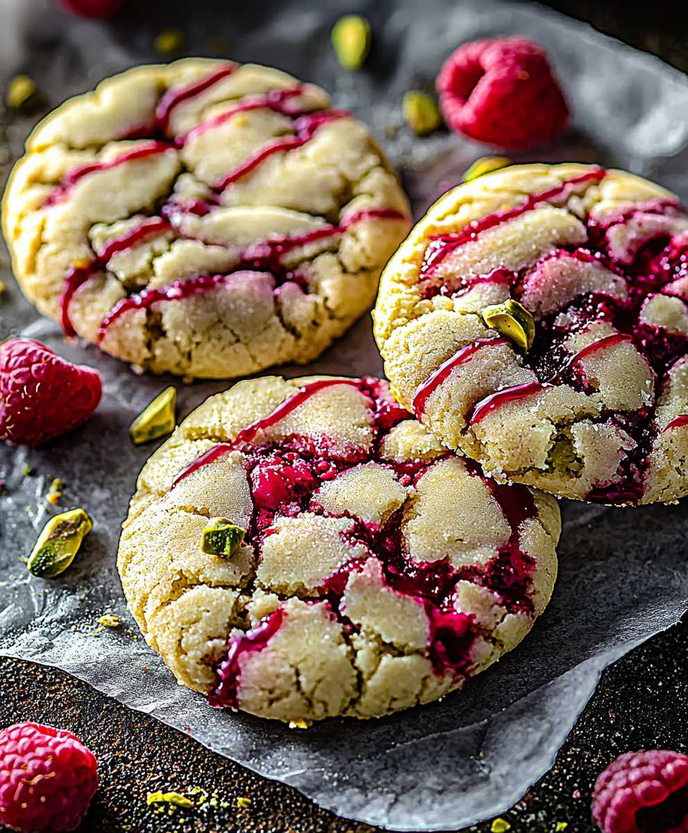 Pistazienkekse weiße Schokolade Himbeeren