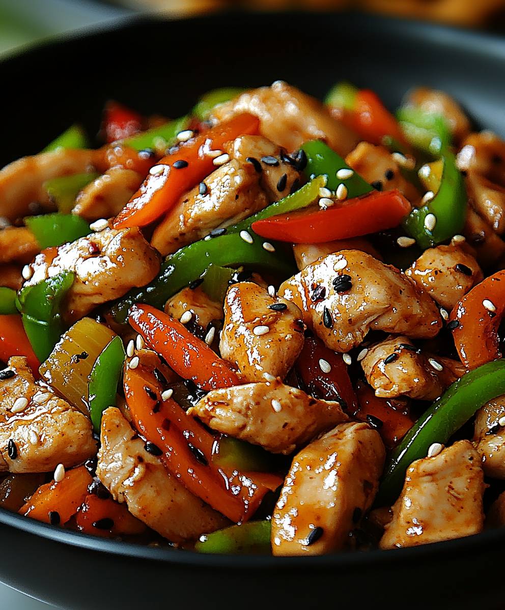 Scharfes Hühnchen Pfannengericht