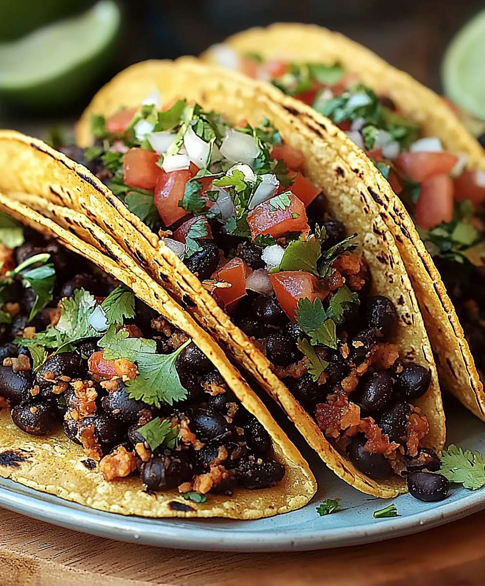 Schwarze Bohnen Tacos Käse