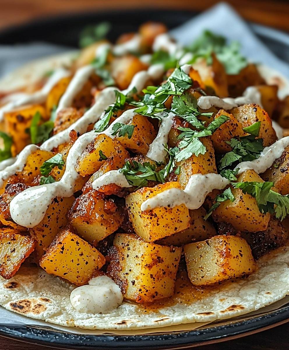 Scharfe Kartoffel Tacos