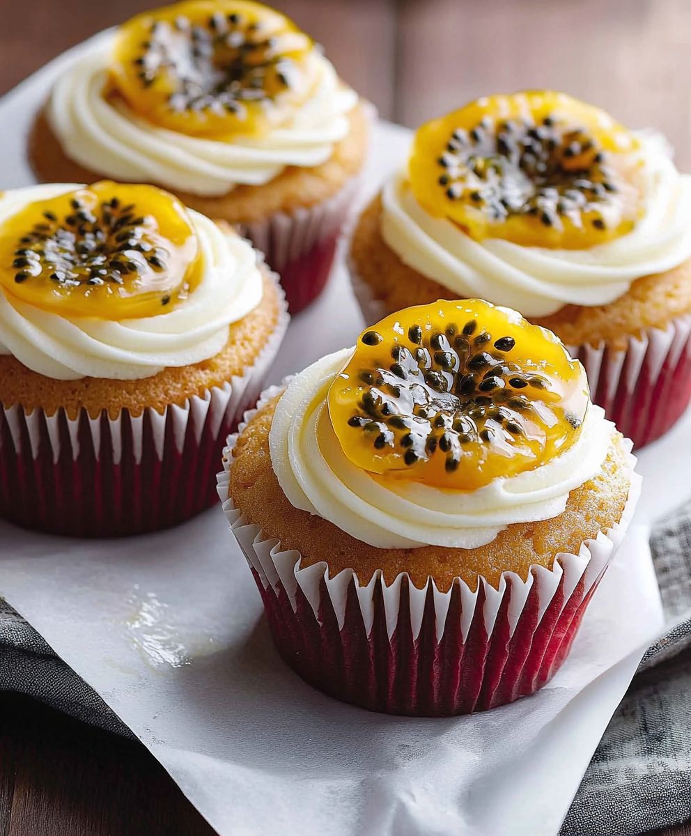 Passionsfrucht Joghurt Cupcakes