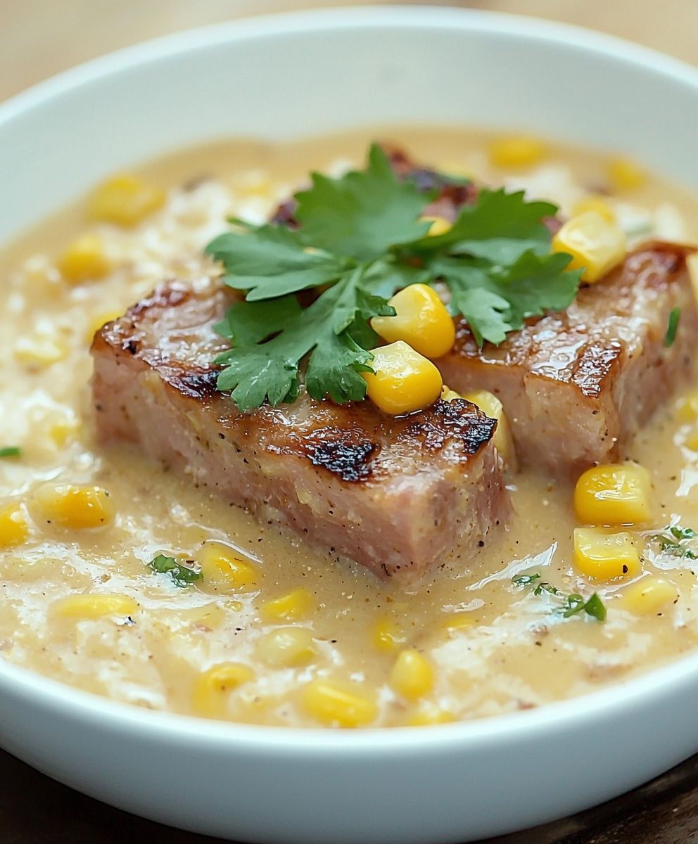 Schweinefleisch mit Rahmmais