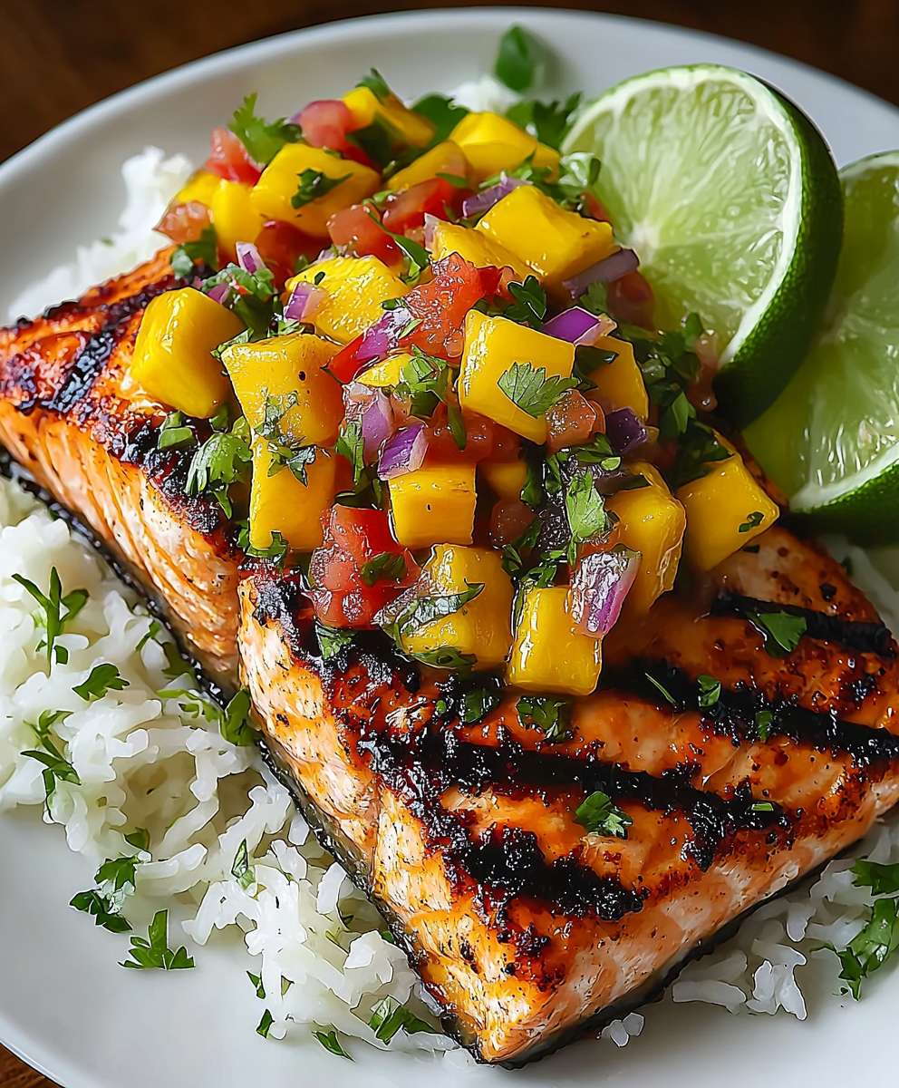 Gegrillter Lachs mit Mango-Salsa