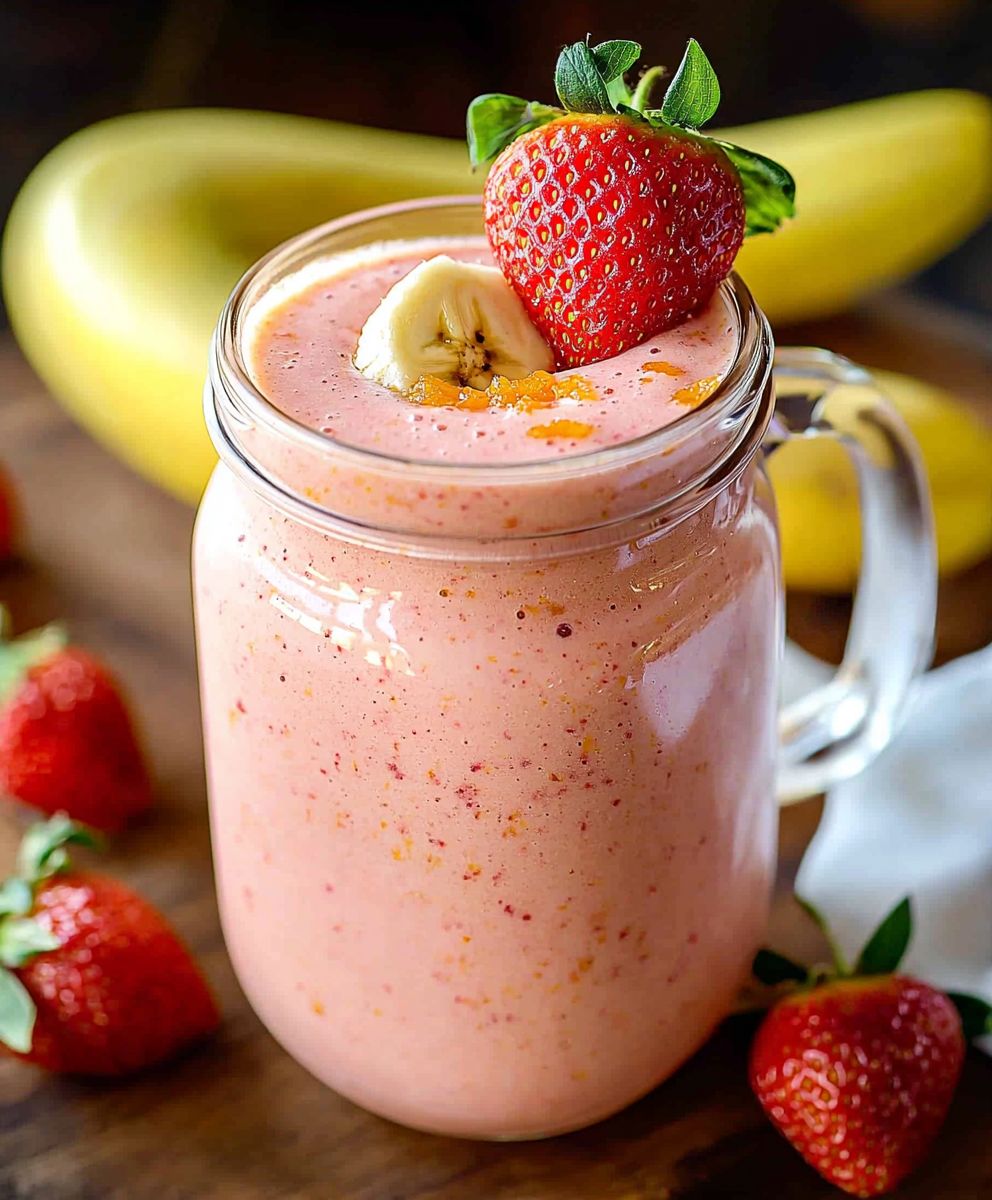 Erdbeer Orangen Bananen Smoothie
