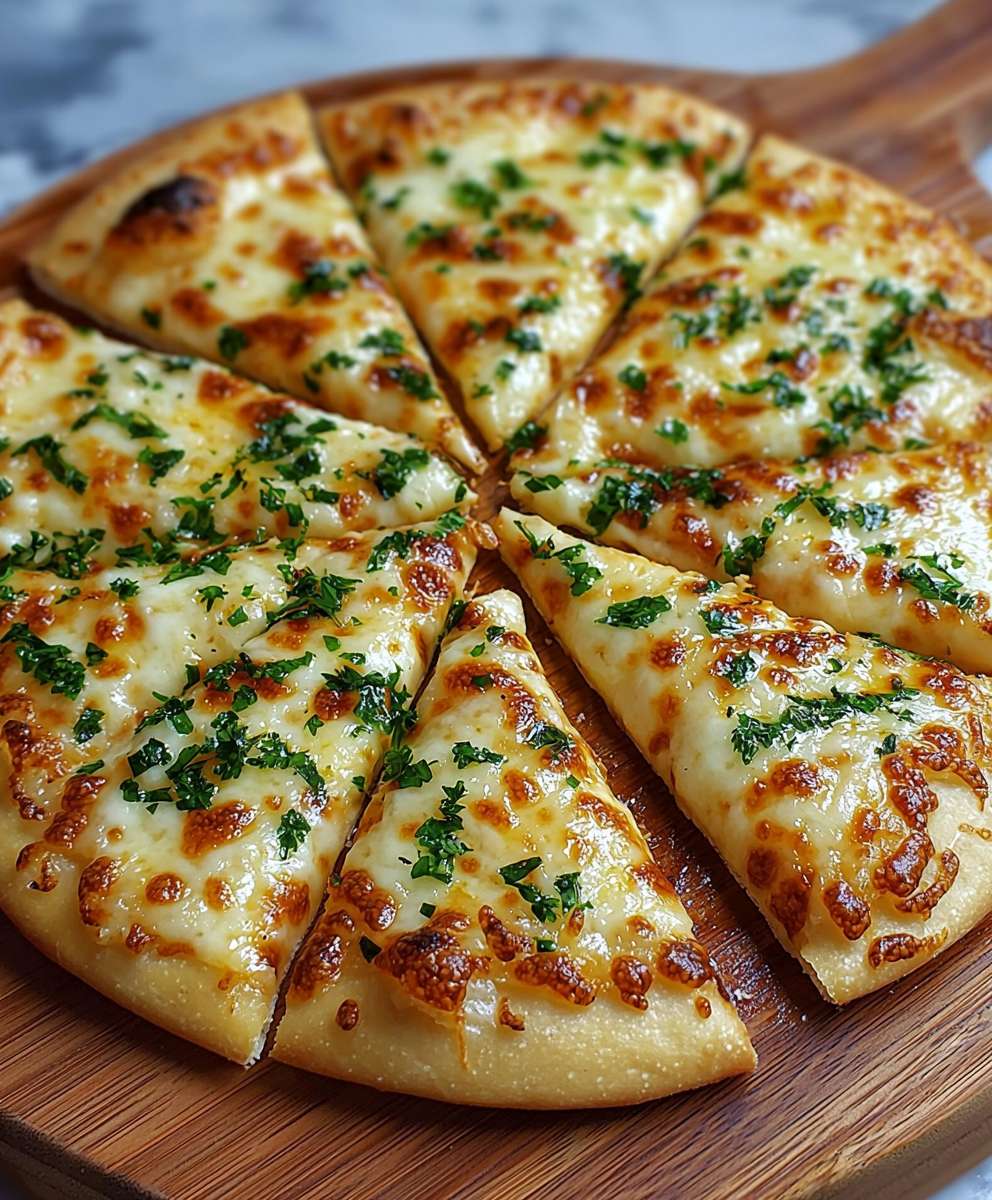 Proteinreiche Käse Knoblauch Pizza