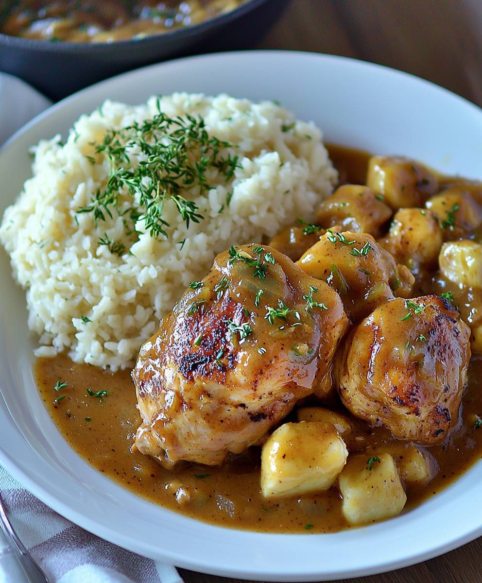 Geschmortes Hähnchen hausgemachte Soße