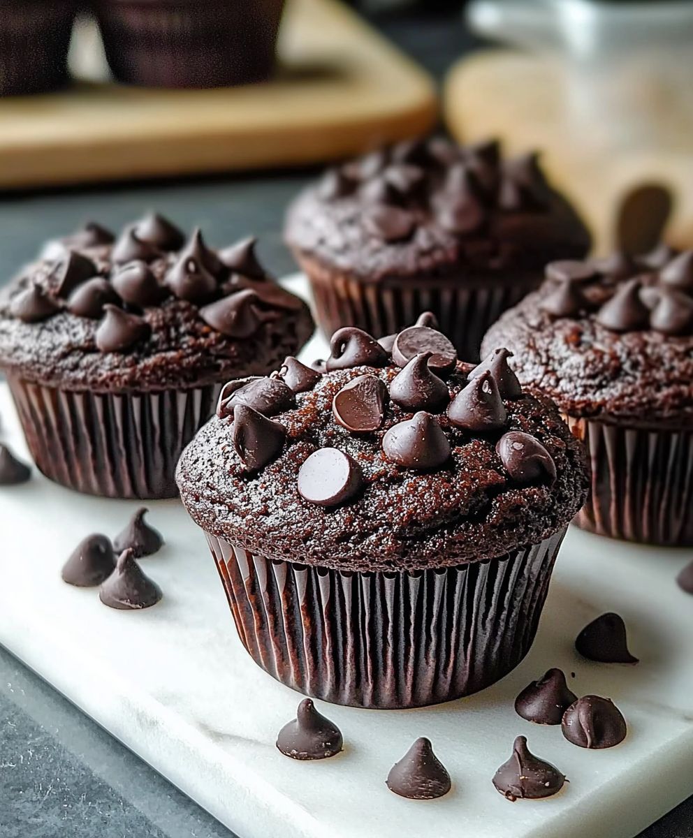 Doppelte Schokoladenmuffins backen