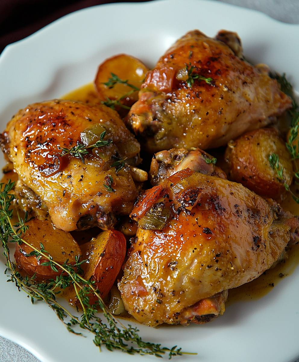 Saftiges gebackenes Hähnchen