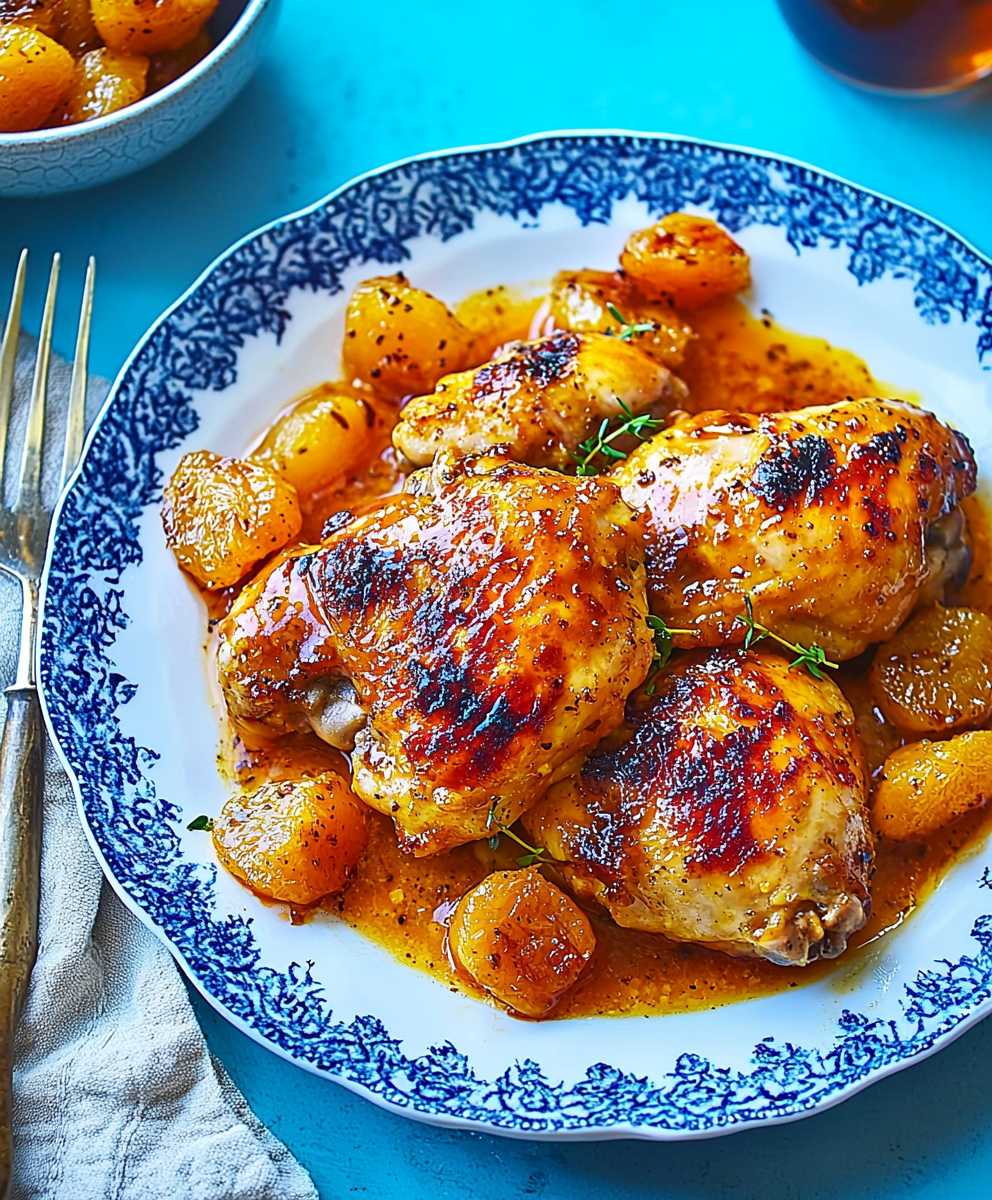 Aprikosen Huhn Gericht