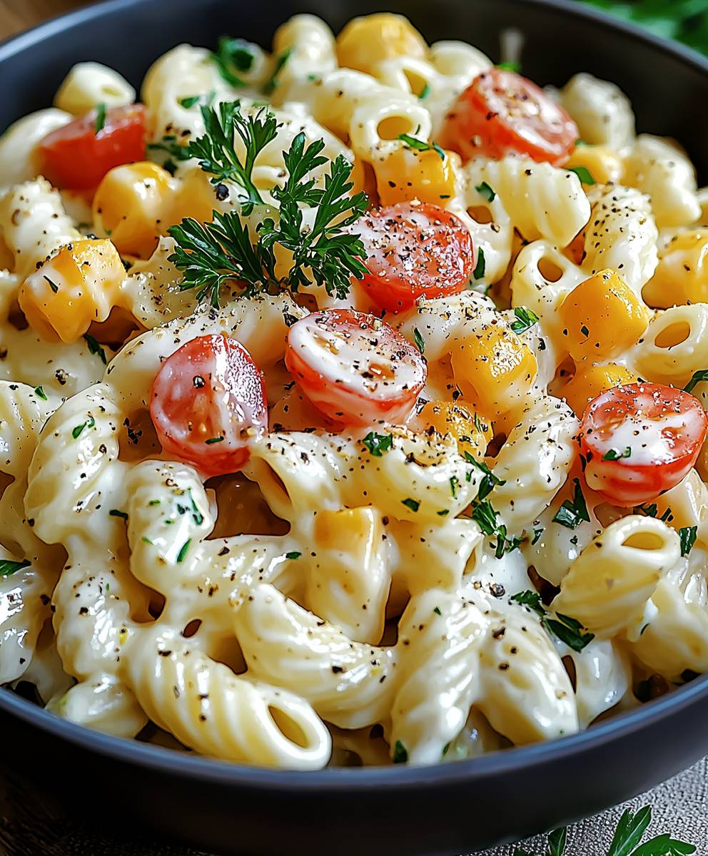 Leichter Nudelsalat Joghurt Dressing