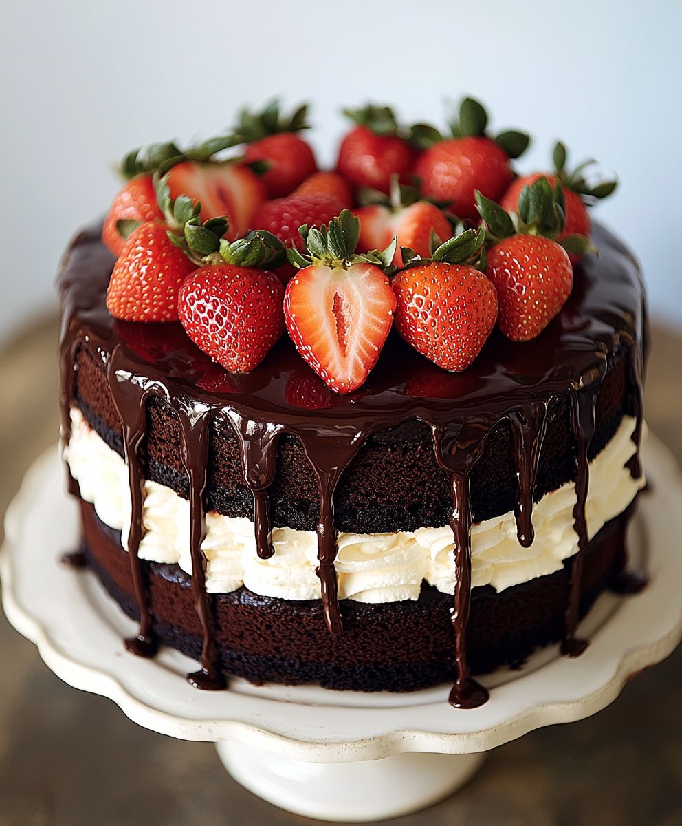 Erdbeer Schichtkuchen Schokolade