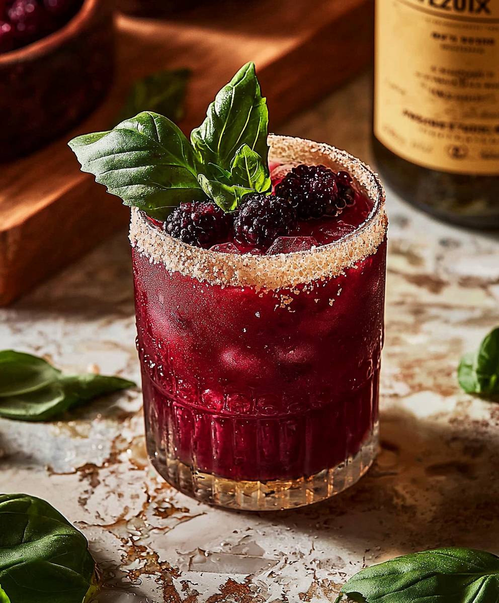 Mezcal Margarita Beeren Basilikum