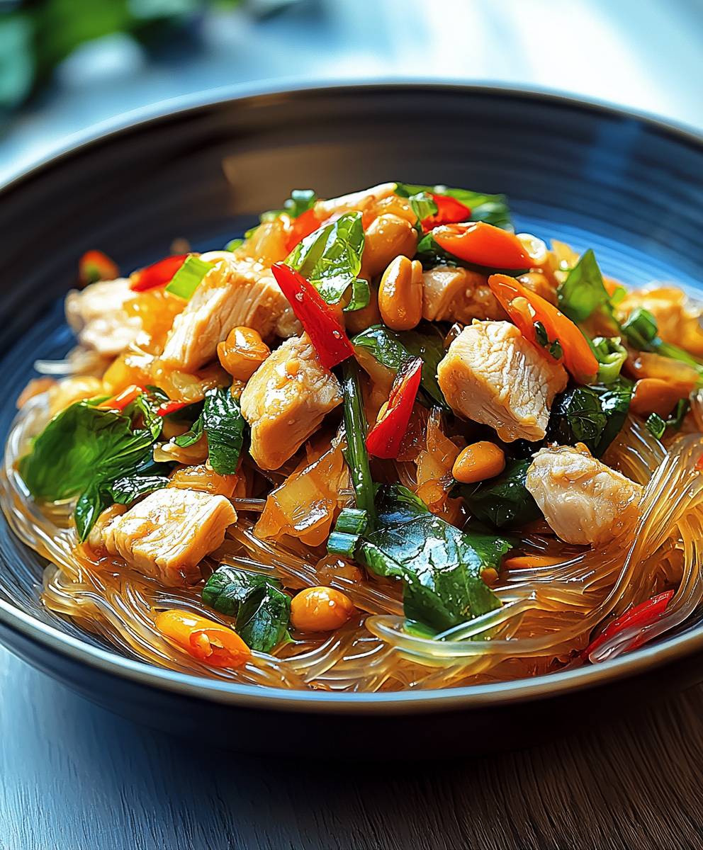 Glasnudelsalat mit Hähnchen