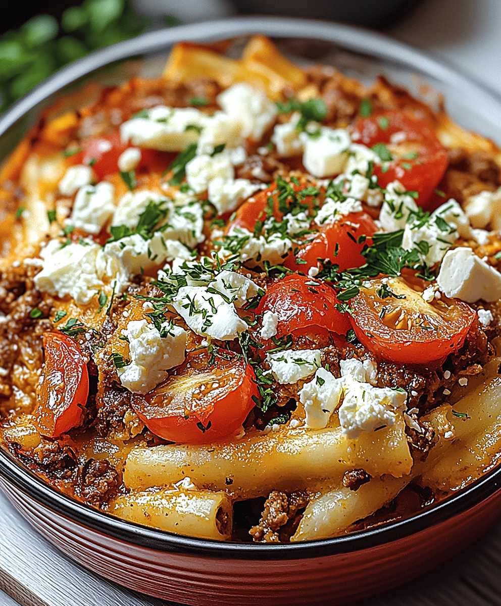 Gyrosauflauf mit Schafskäse