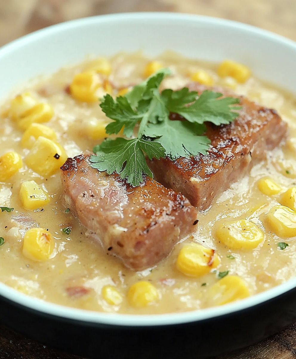 Schweinefleisch mit Rahmmais