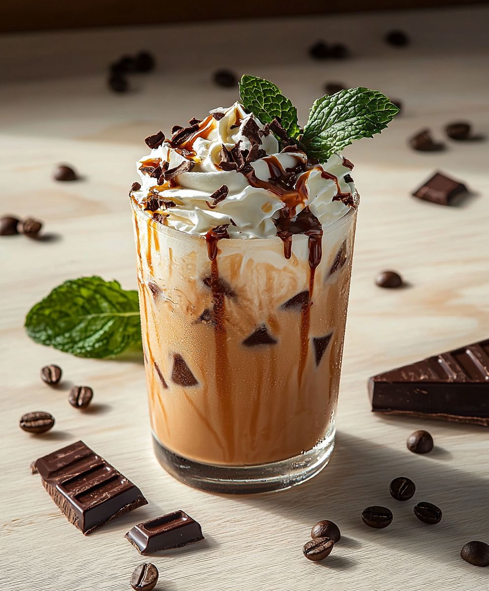 Eiskaffee Minze Schokolade