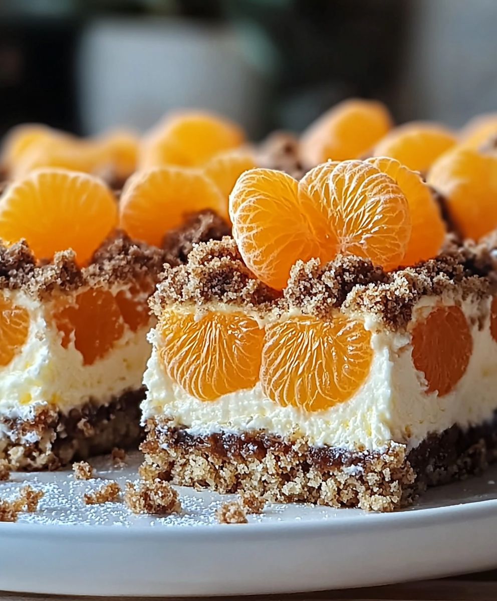 Streuselquarkkuchen mit Mandarinen