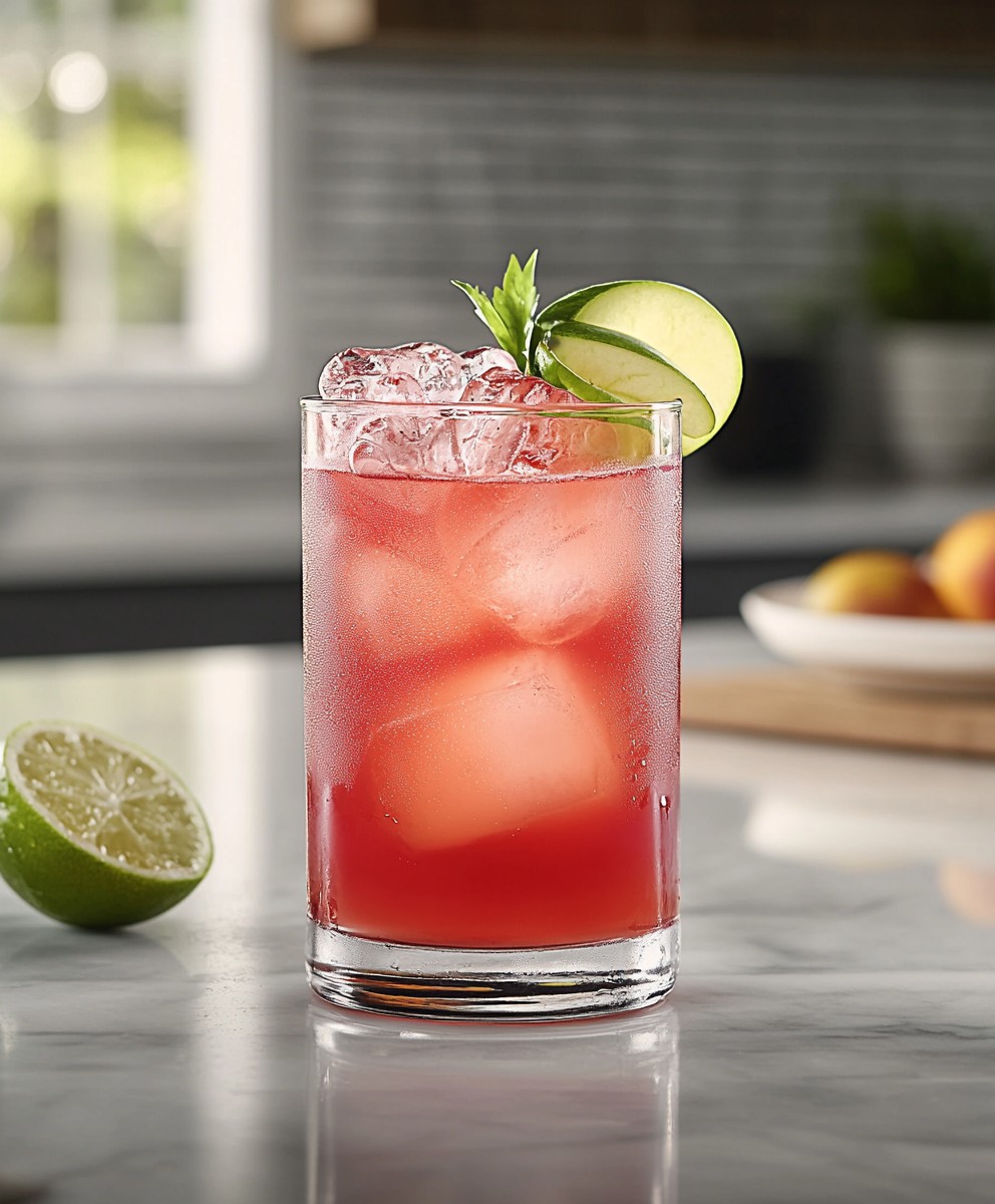 Apfel Rum Cocktail Rosa