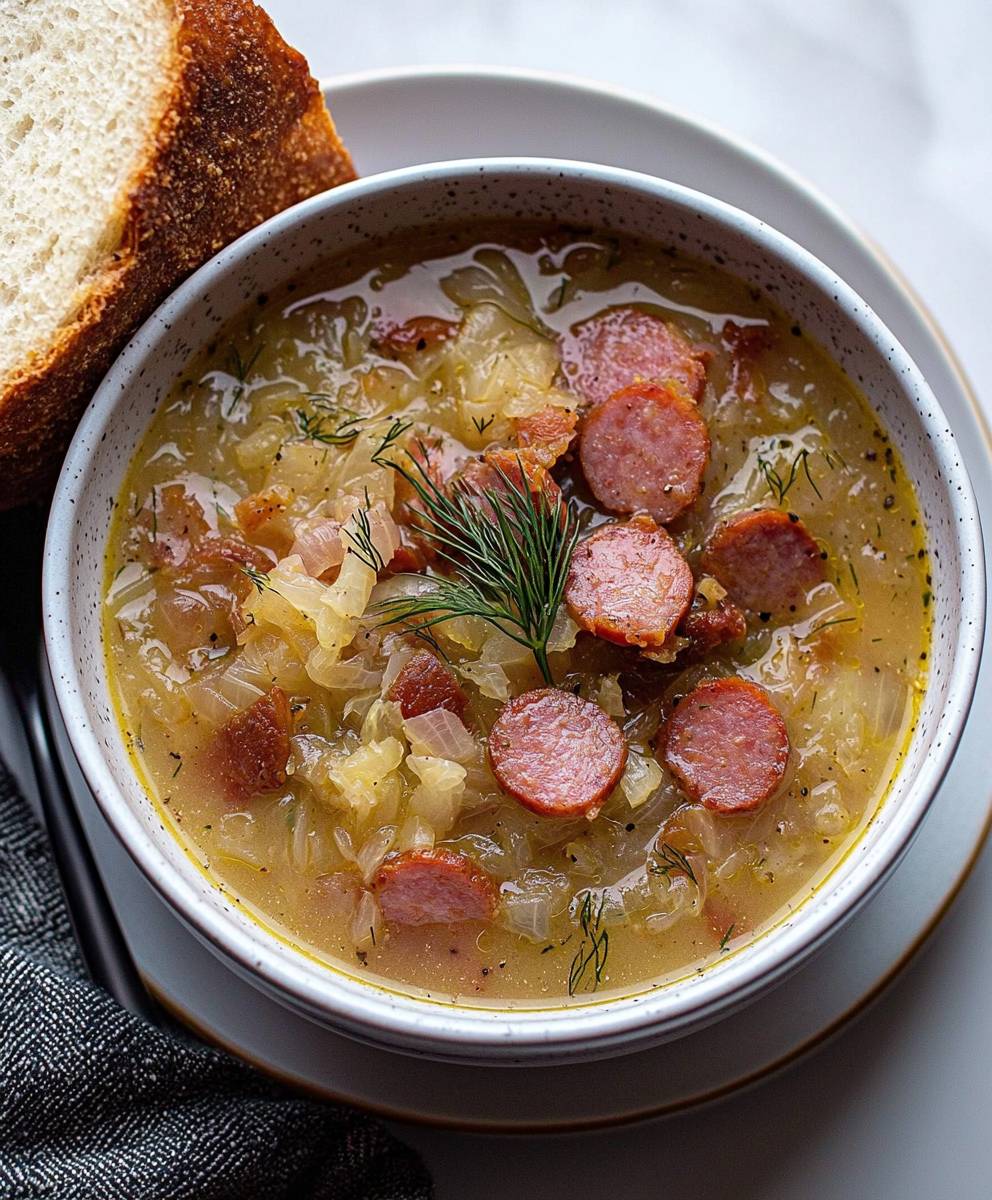 Sauerkrautsuppe mit Speck