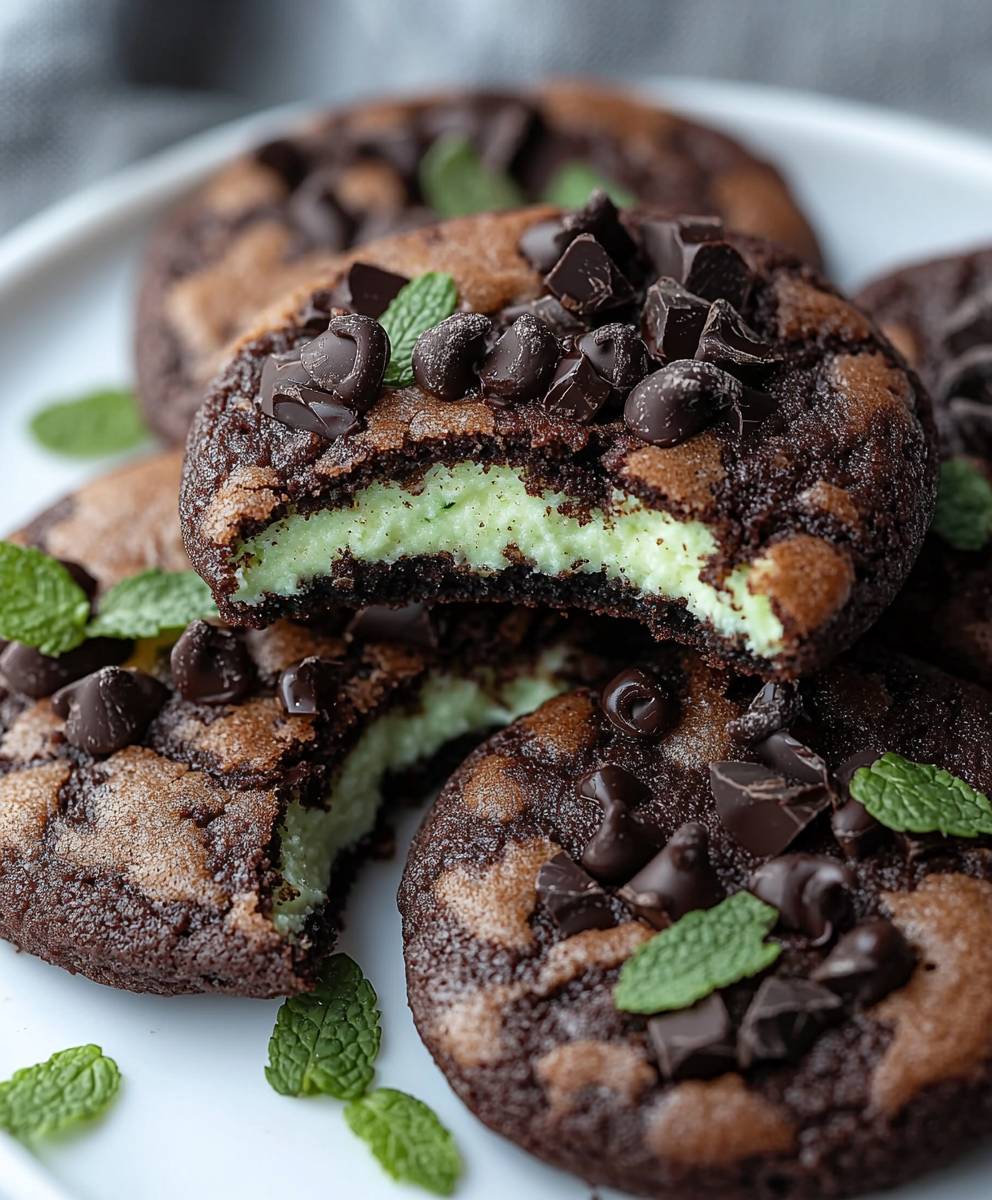 Minz-Schokoladen-Käsekuchen-Kekse