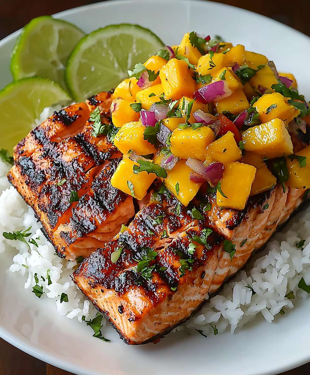 Gegrillter Lachs mit Mango-Salsa